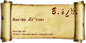 Berda Áron névjegykártya