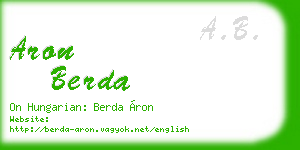aron berda business card