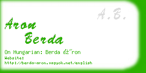 aron berda business card